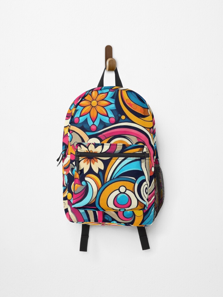 Thumbnail 1 of 3, Backpack, Retro Revival Pattern designed and sold by RuiFernandes.