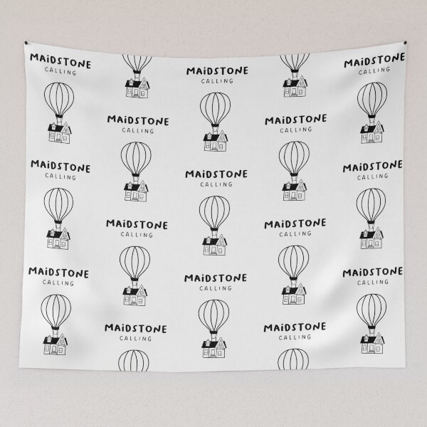 Item preview, Maidstone Calling - Fun Hot Air Balloon and House Drawing | City in England / UK designed and sold by RM-Journey.