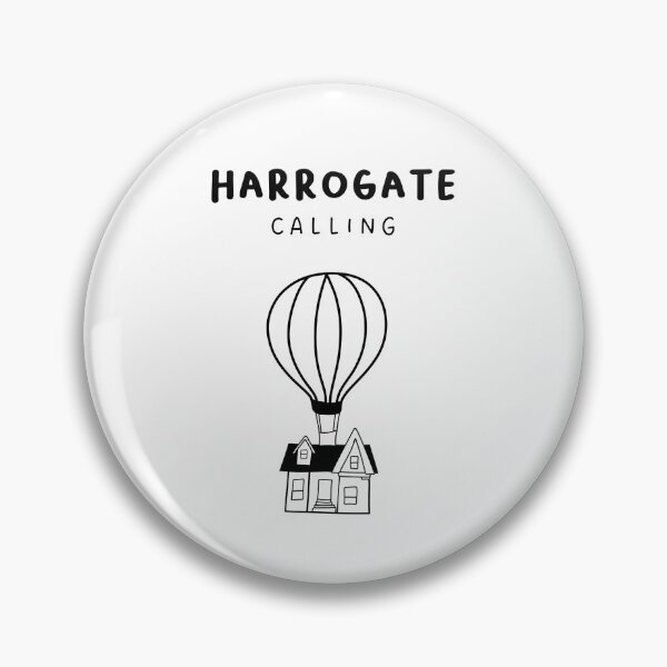 Item preview, Harrogate Calling - Fun Hot Air Balloon and House Drawing | City in England / UK designed and sold by RM-Journey.