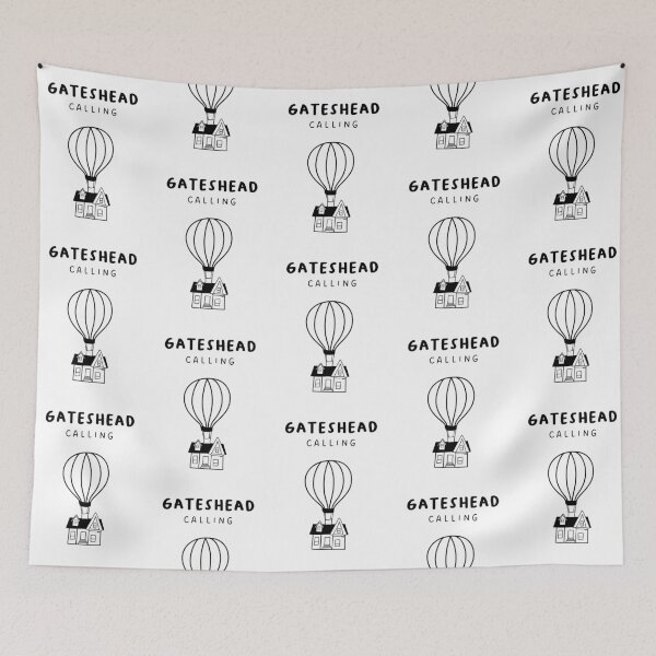 Item preview, Gateshead Calling - Fun Hot Air Balloon and House Drawing | City in England / UK designed and sold by RM-Journey.