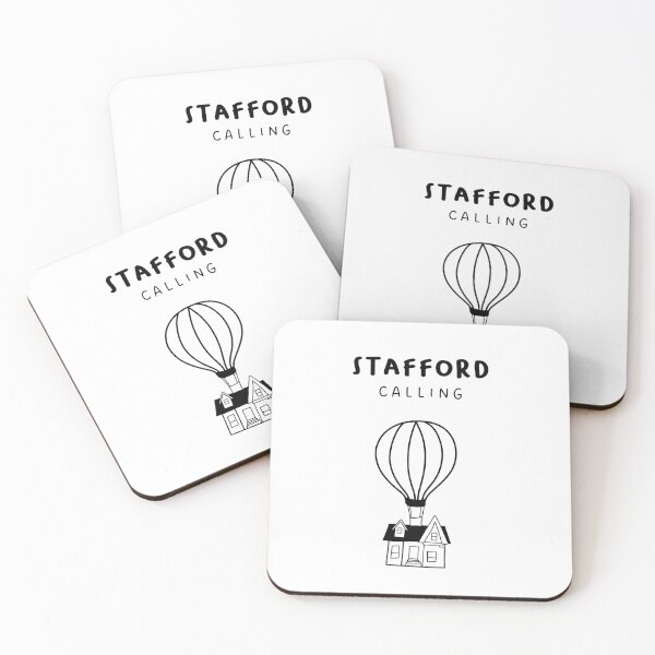 Item preview, Stafford Calling - Fun Hot Air Balloon and House Drawing | City in England / UK designed and sold by RM-Journey.