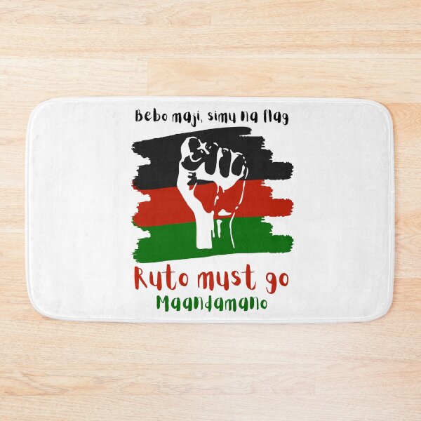 Item preview, Bebo maji, simu na flag. Ruto must go Maandamano. Kenya Protest designed and sold by Rebel-Design.