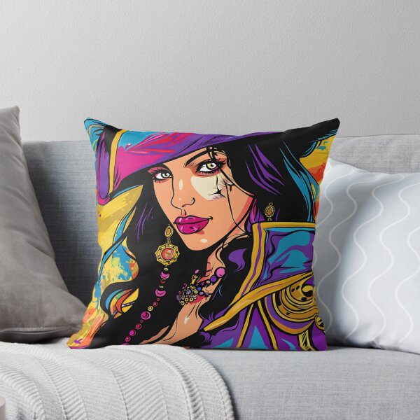 Item preview, Vibrant pirate woman in colorful attire and hat. designed and sold by Artessie.