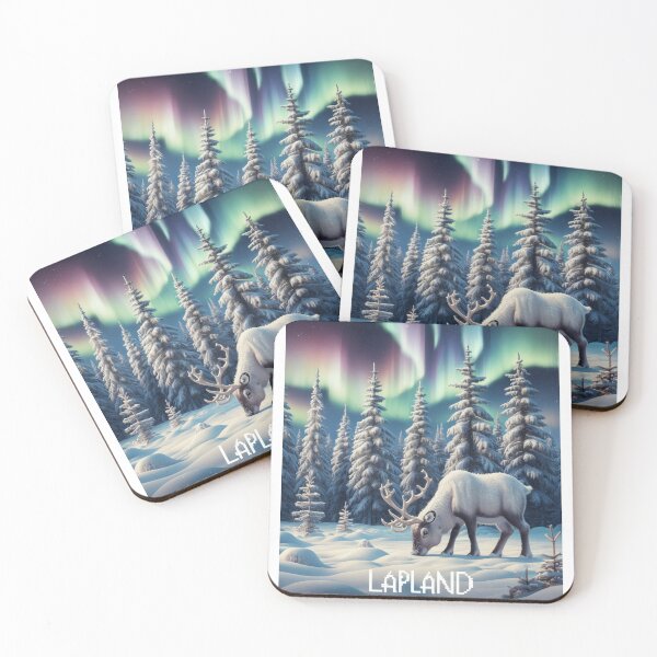 Item preview, Winter Wonderland in Lapland: A Reindeer’s Night Under the Aurora designed and sold by merve02shop.
