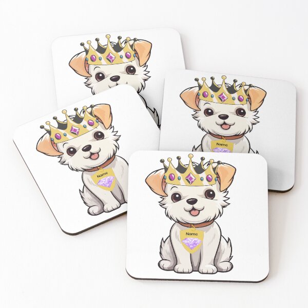 Item preview, cute dog with crown and diamonds designed and sold by Rainbow Paws Garden.