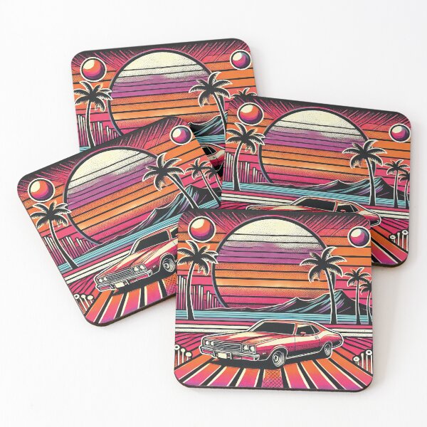 Item preview, Retro Sunset Classic Car Design designed and sold by Gold Turtle  Lina.