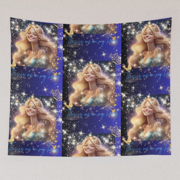 Item preview, Princesa con pelo largo y rubio y purpurina. designed and sold by Rainbow Paws Garden.