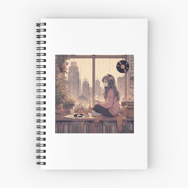 Item preview, Anime girl listening to music in the rain designed and sold by Brenda Boudaie.