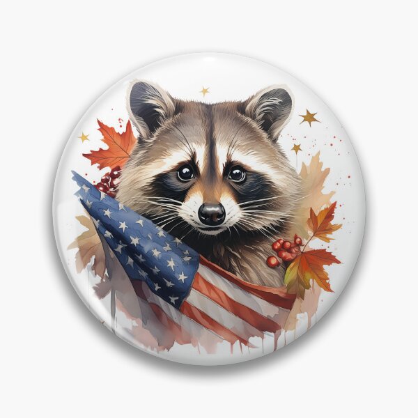 Item preview, American raccoon, USA, state flag, patriotic designed and sold by Eamornia.