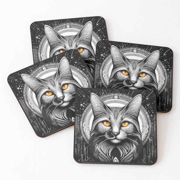 Item preview, The Enigma: A Mesmerizing Portrait in Black and White with Golden Eyes designed and sold by zoughlal.