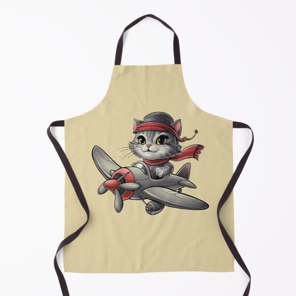 Item preview, A cartoon cat in a red scarf and hat piloting an airplane designed and sold by NiRia Spot.