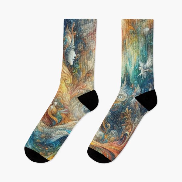 Item preview, Fantasy Fabric Pattern with Abstract Magical Landscapes designed and sold by Rui Fernandes.