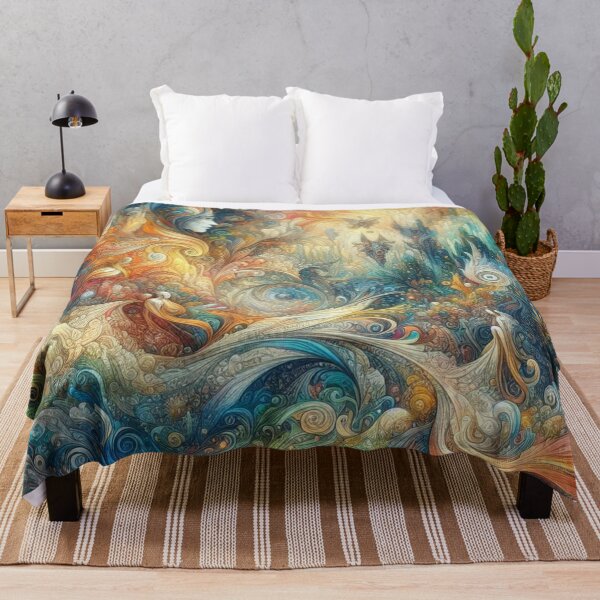 Item preview, Fantasy Fabric Pattern with Abstract Magical Landscapes designed and sold by Rui Fernandes.