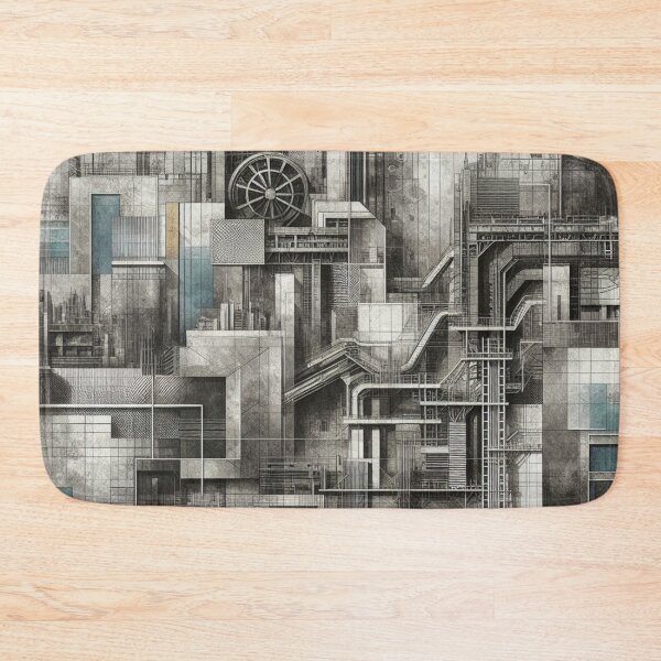 Item preview, Urban Industrial Fabric Pattern: Concrete Textures and Geometric Shapes designed and sold by Rui Fernandes.