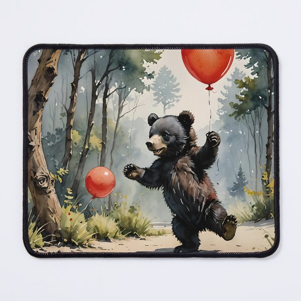 Item preview, Baby bear and the red balloons designed and sold by worldimagine91.