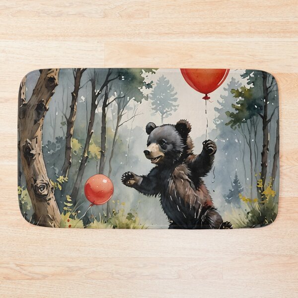 Item preview, Baby bear and the red balloons designed and sold by worldimagine91.