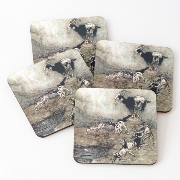 Item preview,  The Wolf and the Seven Kids - Brothers Grimm - Arthur Rackham designed and sold by forgottenbeauty.