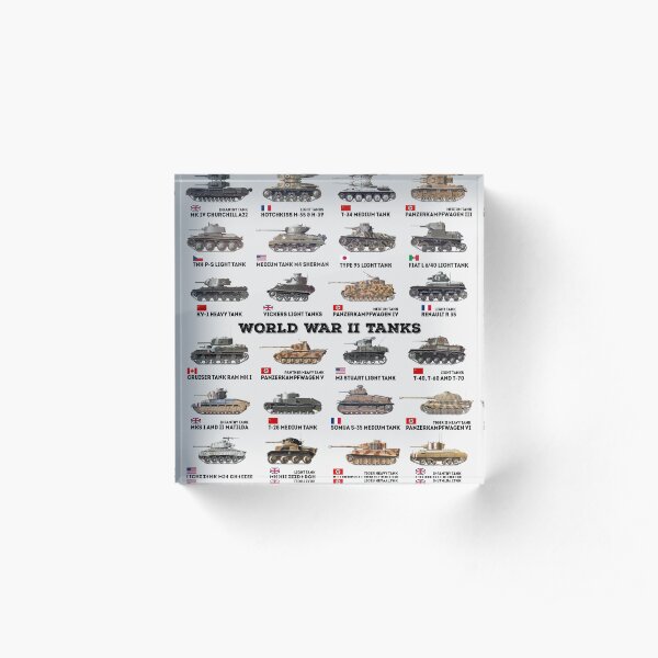 World War II Tanks Acrylic Block