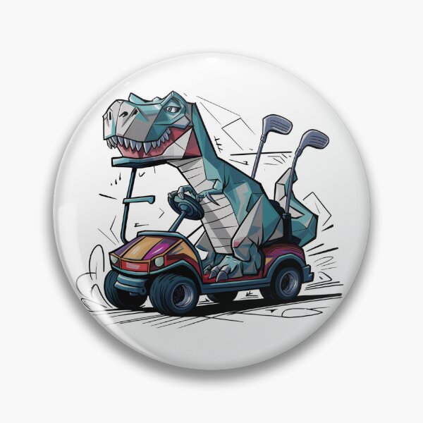 Item preview, Funny T-rex Dinosaur Driving Golf Cart designed and sold by Nature's Fancy.