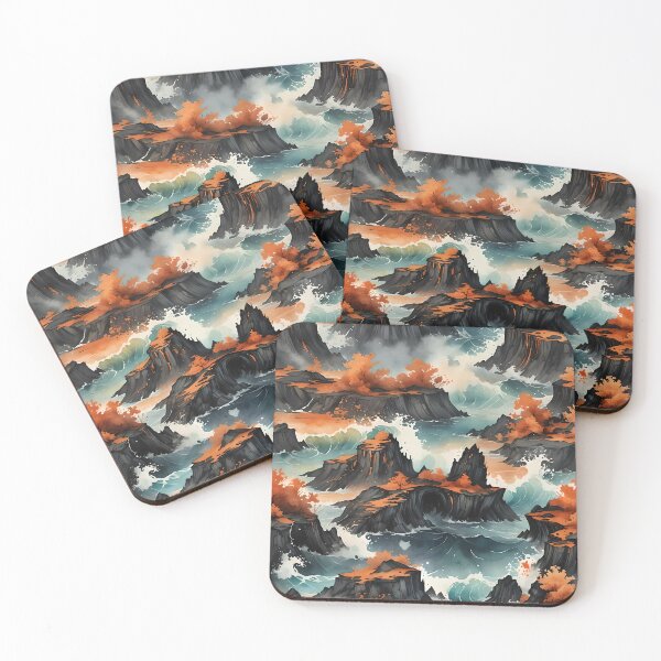 Item preview, The fire sea scapes on a remote island. designed and sold by murielsfaith.