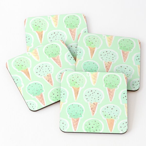 Item preview, Mint and Chip Ice Cream Cone Pattern  designed and sold by ArtVixen.