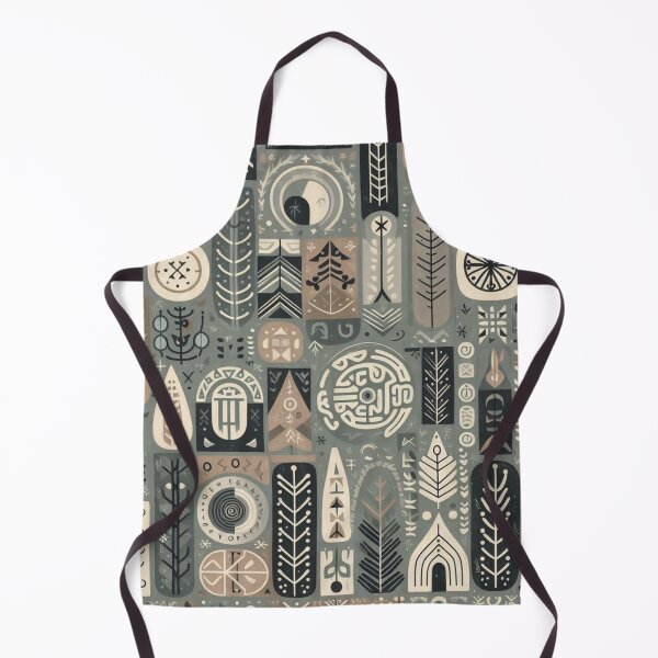 Item preview, Nordic Heritage Fabric: Abstract Runes and Traditional Motifs designed and sold by Rui Fernandes.