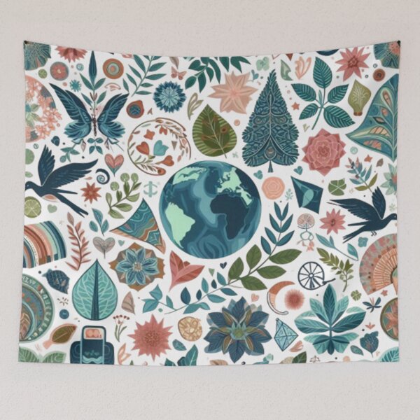 Item preview, The Natural Beauty of the Earth: A Vibrant Ecological Pattern designed and sold by Karina Creative Studio.