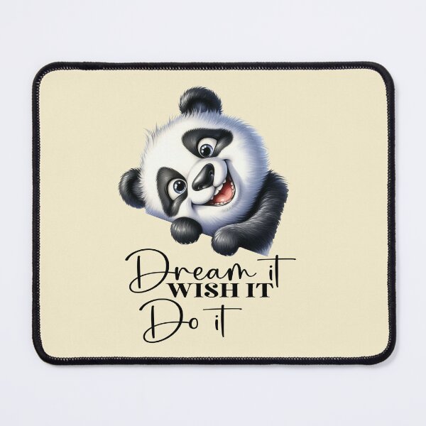 Item preview, Dream It, Wish It, Do It - Motivational Panda designed and sold by LetsPrintzNow.