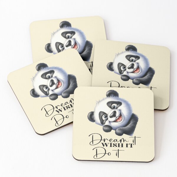 Item preview, Dream It, Wish It, Do It - Motivational Panda designed and sold by LetsPrintzNow.