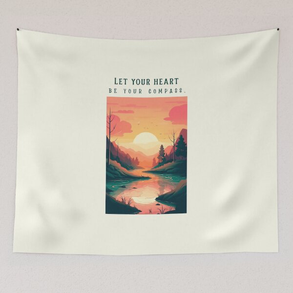 Item preview, Let your heart be your compass #Motivation #YouAreStrong #Inspiring #BelieveInYourself designed and sold by Anna Halasek.