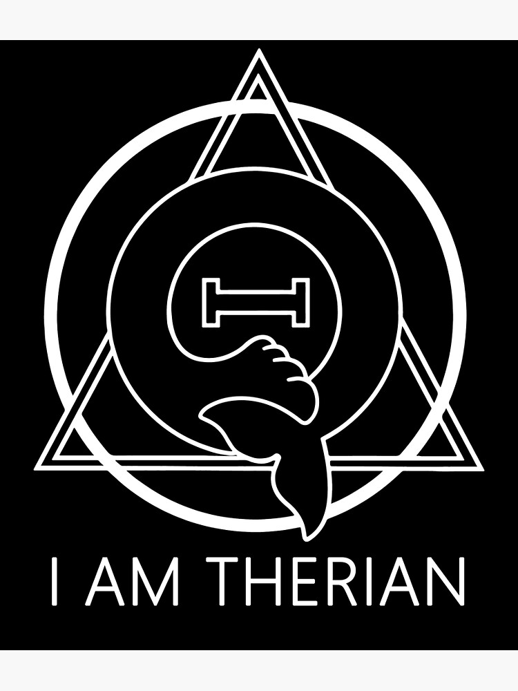 "PD (ytb) Theta-Delta Therian Symbol WHITE "I AM THERIAN"" Poster For ...