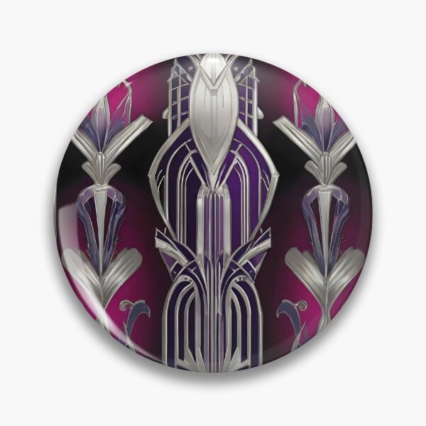 Item preview, Art Nouveau Silver and Fuchsia Pattern designed and sold by SloganExpress.
