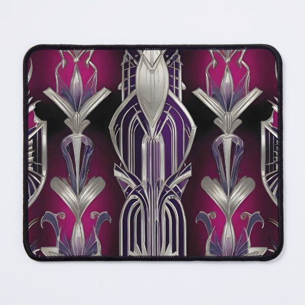 Item preview, Art Nouveau Silver and Fuchsia Pattern designed and sold by SloganExpress.