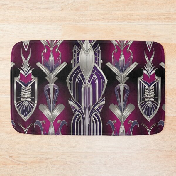 Item preview, Art Nouveau Silver and Fuchsia Pattern designed and sold by SloganExpress.