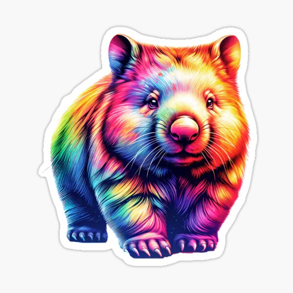 Vista previa del artículo con la obra «Vombat colorido», diseñado y vendido por TheAnimalZ00.