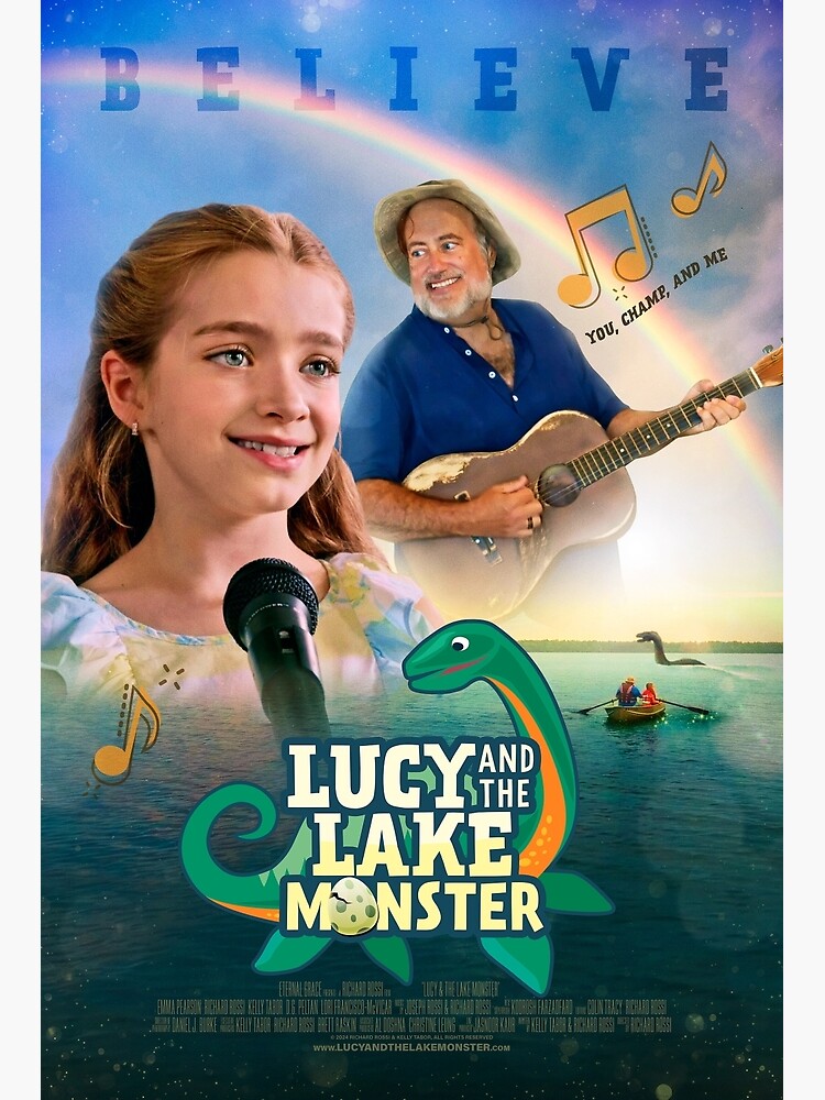 Thumbnail 2 of 2, Greeting Card, Lucy & the Lake Monster Movie Poster designed and sold by RichardRossiArt.