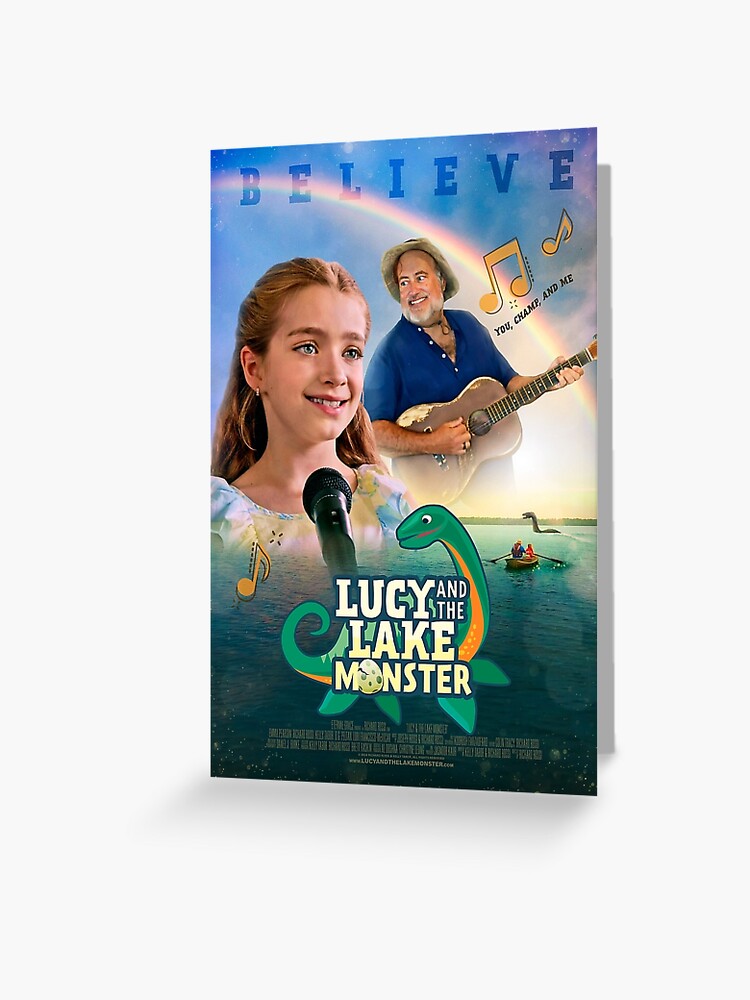 Thumbnail 1 of 2, Greeting Card, Lucy & the Lake Monster Movie Poster designed and sold by RichardRossiArt.