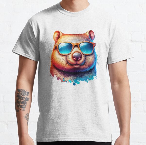 Vista previa del artículo con la obra «Wombat con gafas de sol», diseñado y vendido por TheAnimalZ00.