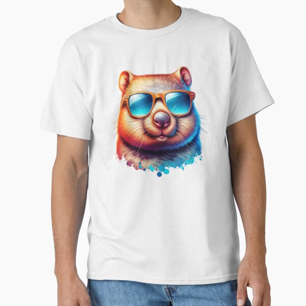Vista previa del artículo con la obra «Wombat con gafas de sol», diseñado y vendido por TheAnimalZ00.