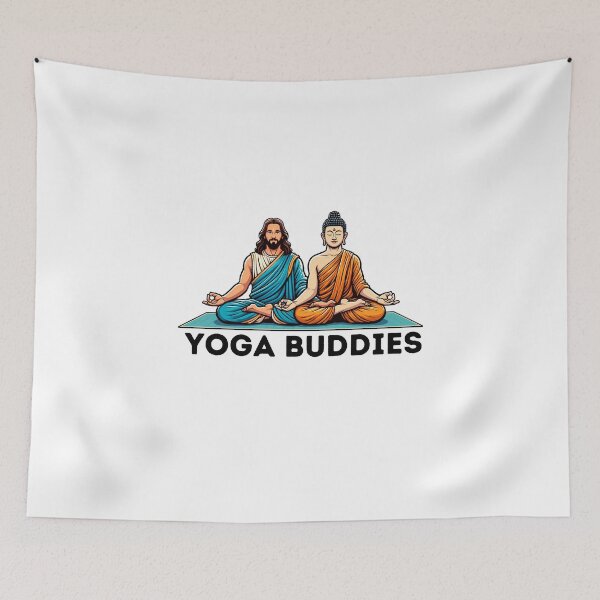 Item preview, Yoga Buddies Buddha and Jesus designed and sold by DivineMovement.