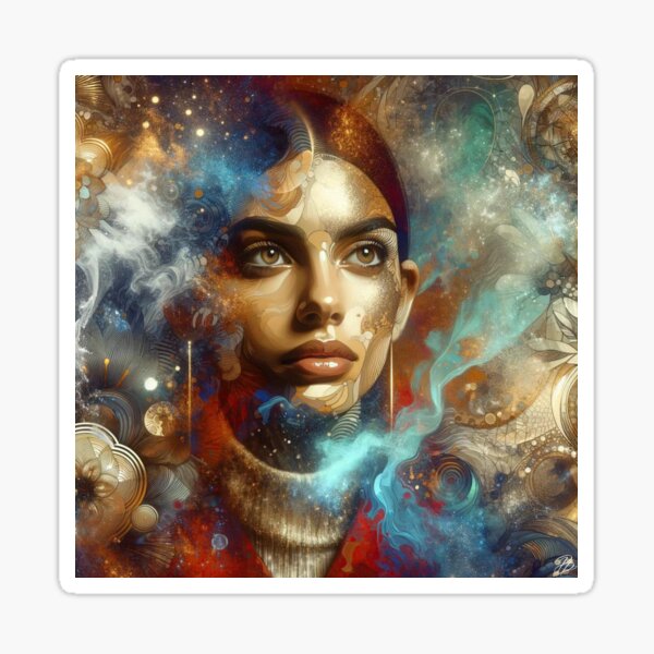 Gaze Piercing the Veil of Dreams Sticker