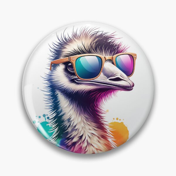 Item preview, Watercolor Emu Wearing Sunglasses designed and sold by TheAnimalZ00.
