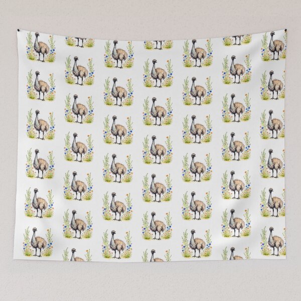 Item preview, Emu And Flowers designed and sold by TheAnimalZ00.