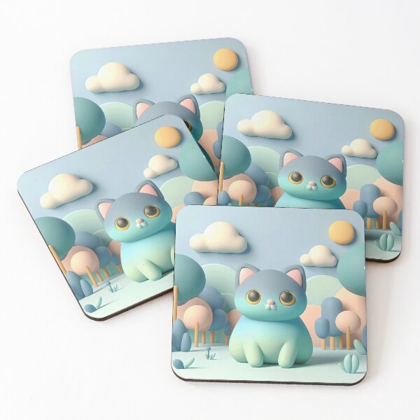 Item preview, Adorable 3D Cartoon Cat Exploring a Lush Forest designed and sold by zoughlal.