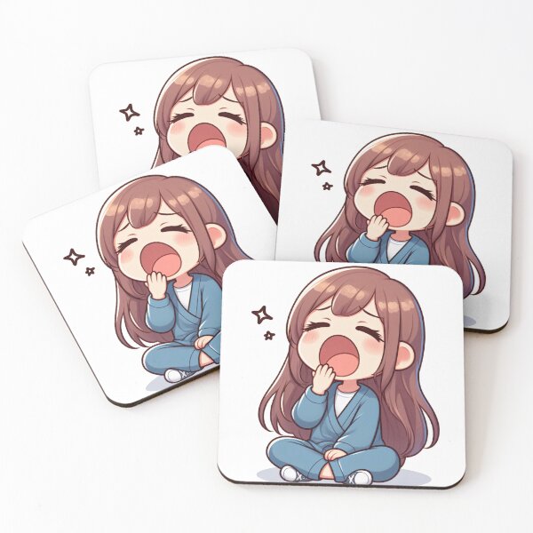 Item preview, a cute tired and  sleepy girl yawns designed and sold by Pixel Perfect.