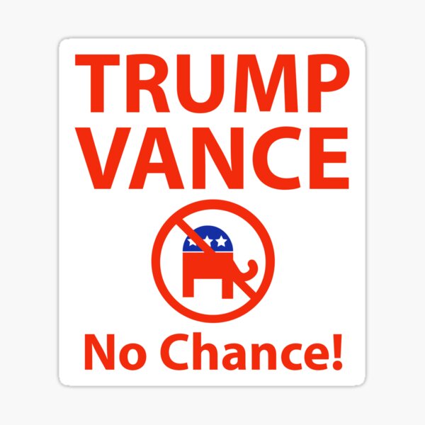 Vista previa del artículo con la obra «Trump Vance no tiene ninguna posibilidad », diseñado y vendido por Rachel the Artist .
