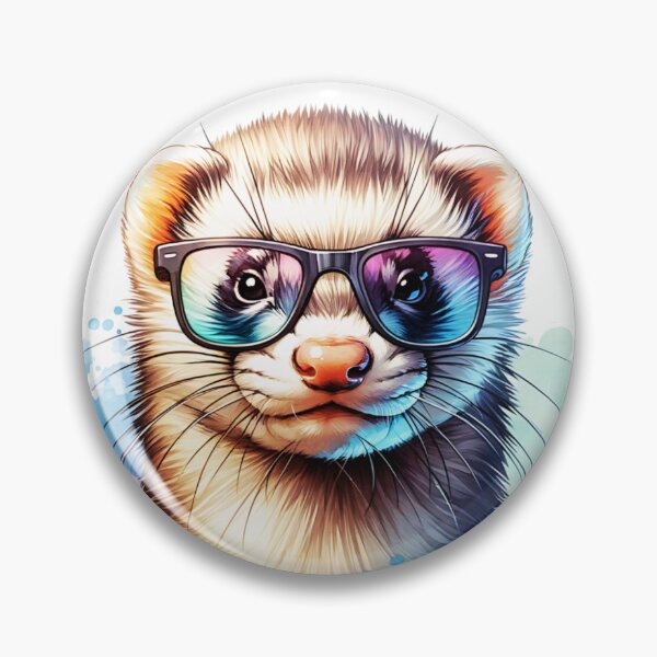 Item preview, Watercolor Ferret Wearing Glasses designed and sold by TheAnimalZ00.