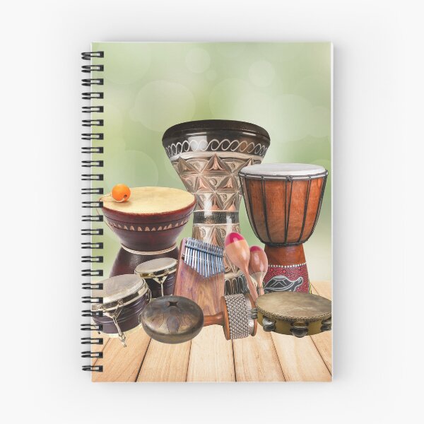 Item preview, Percussion Instruments Grouping On Wood & Green Background designed and sold by BrightrDayMusicArt.
