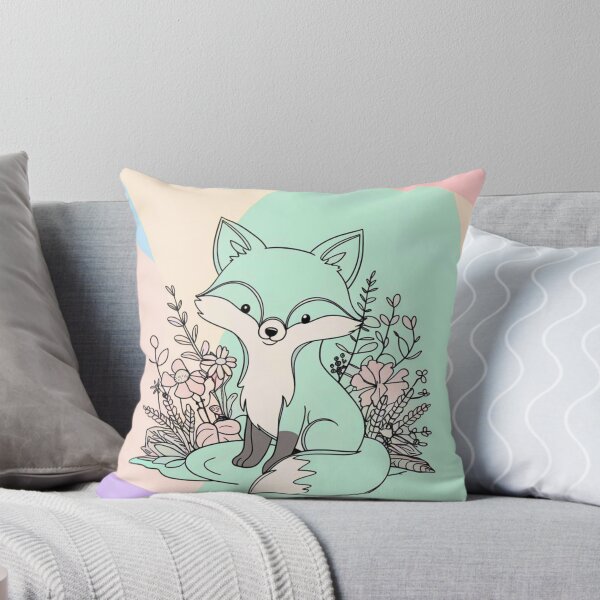 Item preview, Cute Fox. Adorable fox, watercolor fox, fox drawing, floral fox, fox image designed and sold by FoxVibes.