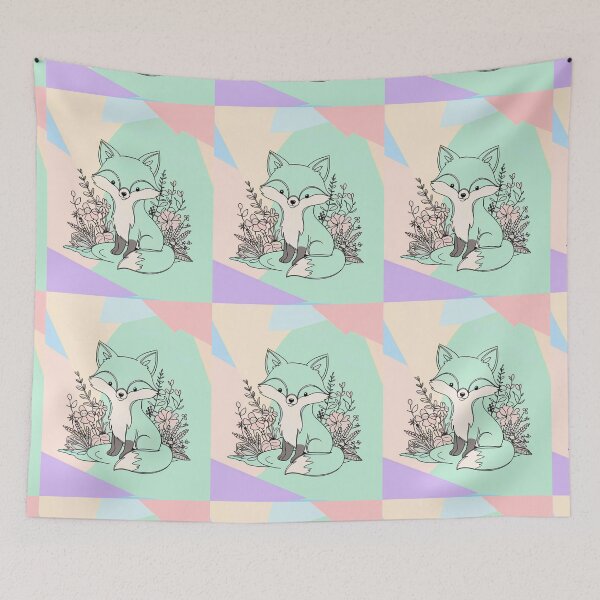 Item preview, Cute Fox. Adorable fox, watercolor fox, fox drawing, floral fox, fox image designed and sold by FoxVibes.